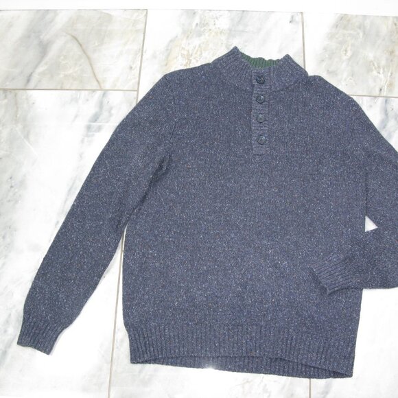 Izod Men's Navy Blue Partial Button Front Sweater Size Medium - Picture 2 of 5